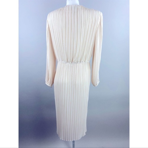 Vtg silky Victorian dress 50s 60s edwardian Cottagecore Lace longsleeve vintage - Picture 4 of 16